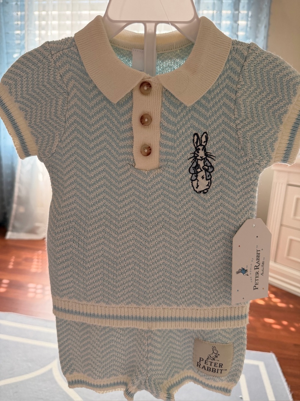 NWT Peter Rabbit baby Knit Outfit sz 12 months